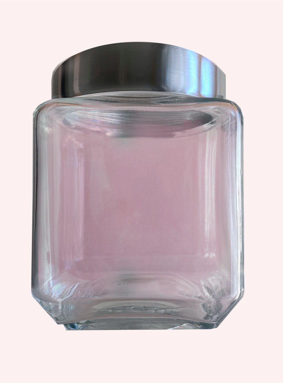 Bulk container at home, clear thick glass